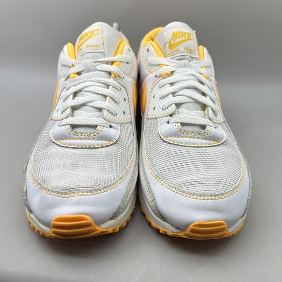 Nike Air Max 90 Running Shoes Mens Size‎ 11.5 White Yellow Comfort Low Sneakers - Picture 2 of 9